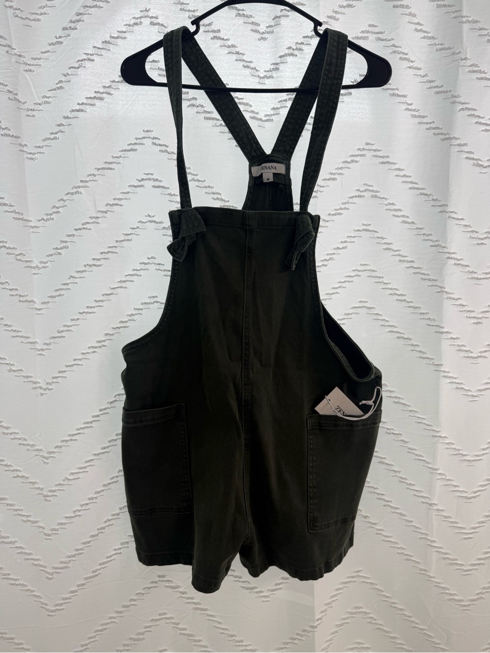 NWT Women’s Zenana Outfitters Olive Green Short Overalls Romper